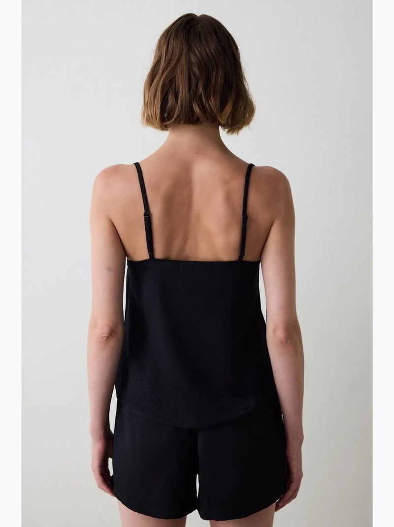 Fleur calça de pijama em cetim penti Preto - Kiabi