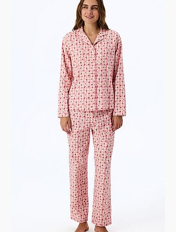 Floral garden conjunto de pijama com camisa e calça xadrez, manga comprida penti