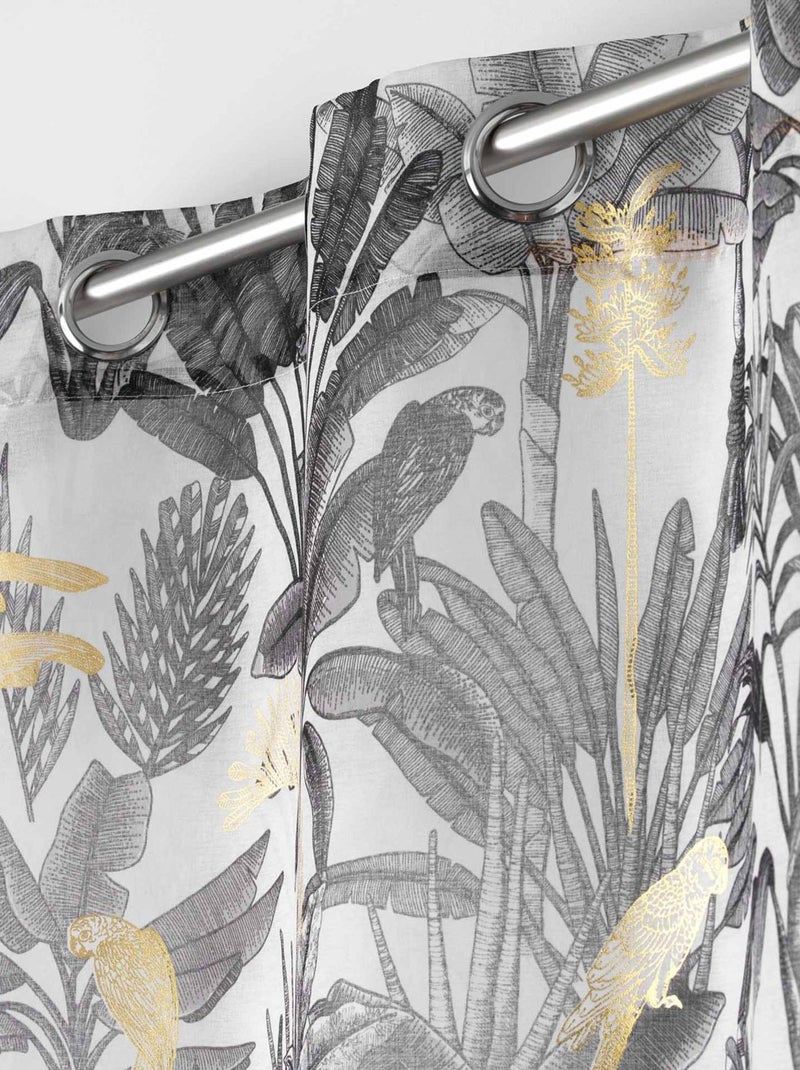 Folhas exóticas com estampados metálicos Cinza - Kiabi
