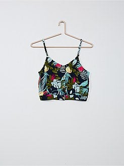 Menina 10-18 anos - Forma de crop top com botões - Kiabi