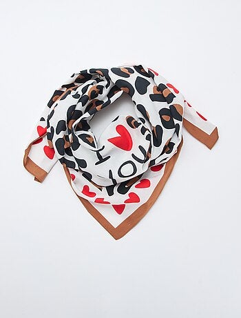 Foulard com estampado fantasia (100x100 cm) 'Agathe Sorlet x Kiabi' - Dia dos Namorados