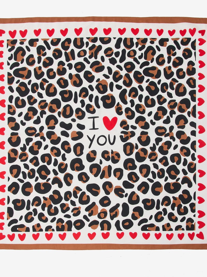 Foulard com estampado fantasia (100x100 cm) 'Agathe Sorlet x Kiabi' - Dia dos Namorados Branco - Kiabi