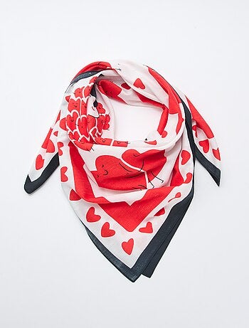 Foulard com estampado fantasia (100x100 cm) 'Agathe Sorlet x Kiabi' - Dia dos Namorados