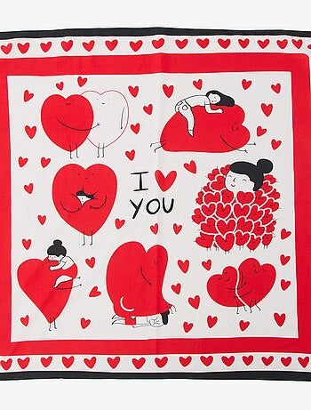 Foulard com estampado fantasia (100x100 cm) 'Agathe Sorlet x Kiabi' - Dia dos Namorados