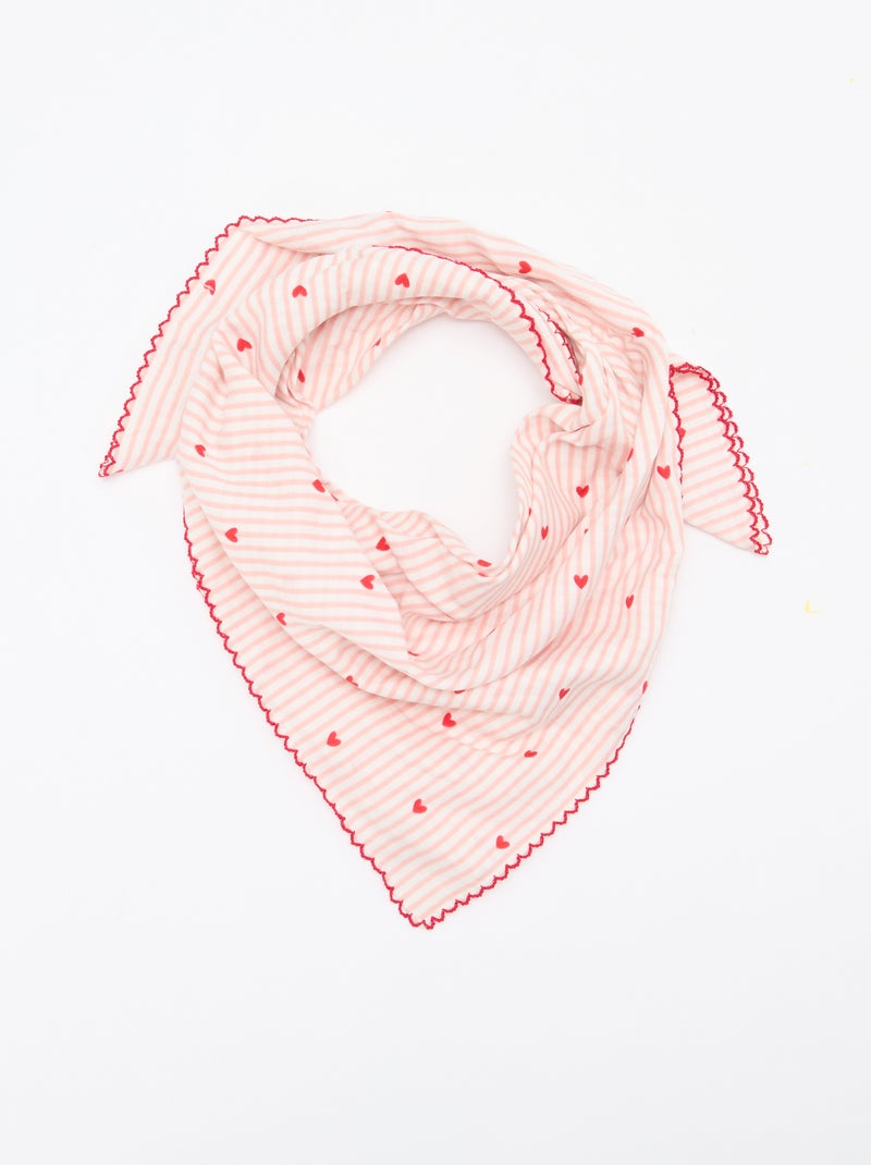 Foulard Quadrado Estampado Rosa - Kiabi