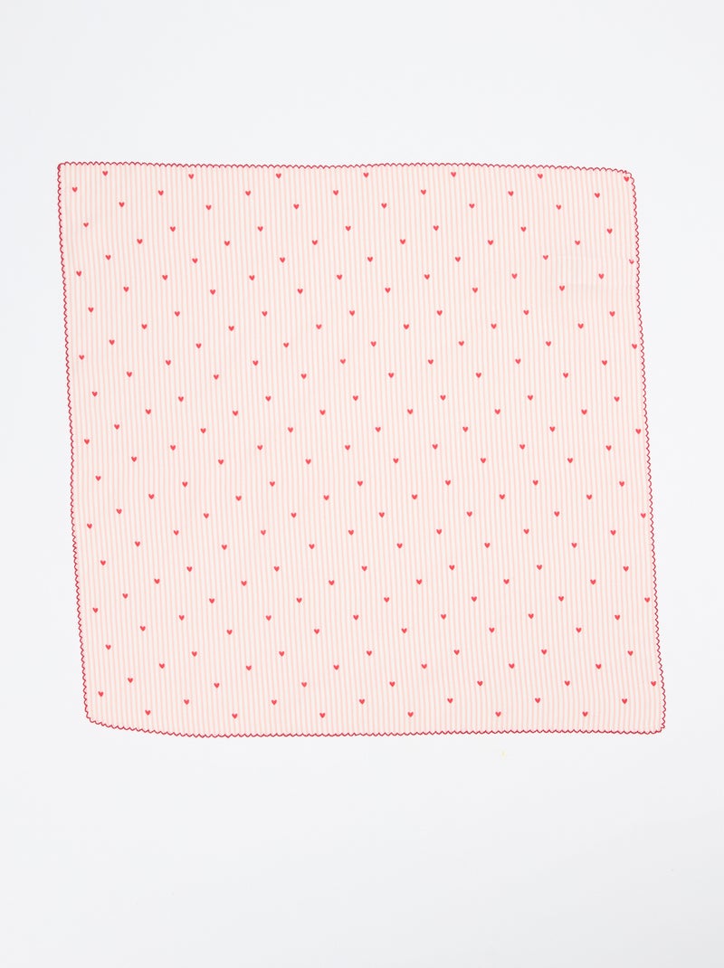 Foulard Quadrado Estampado Rosa - Kiabi
