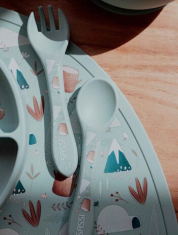 Fourchette et cuillère pour bébé en silicone | sassi junior