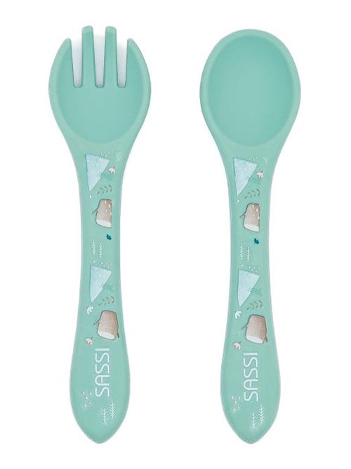 Fourchette et cuillère pour bébé en silicone | sassi junior - Kiabi