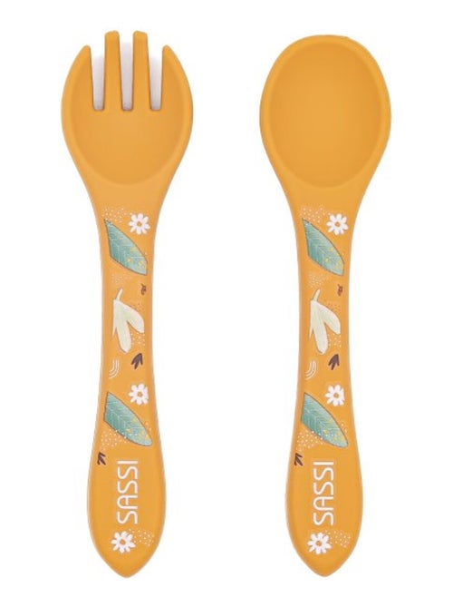 Fourchette et cuillère pour bébé en silicone | sassi junior - Kiabi