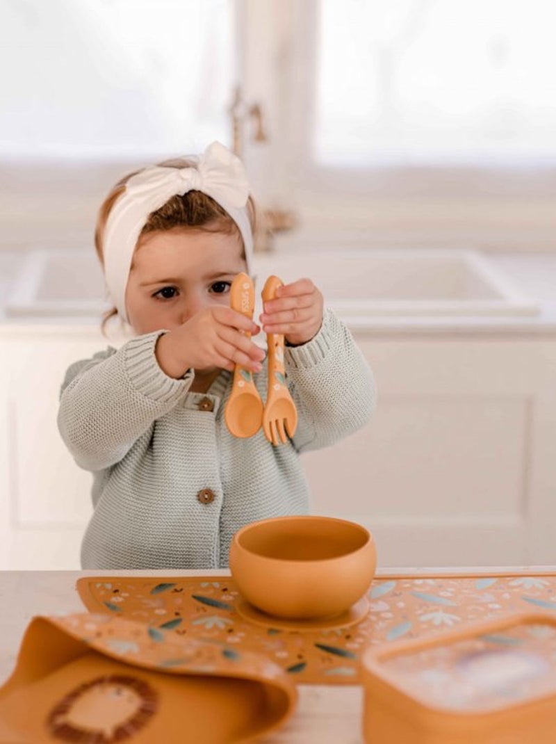 Fourchette et cuillère pour bébé en silicone | sassi junior Laranja - Kiabi