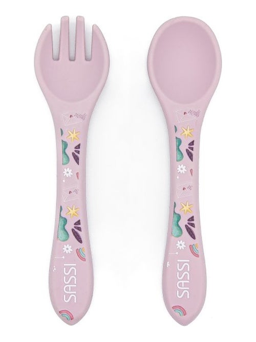 Fourchette et cuillère pour bébé en silicone | sassi junior - Kiabi