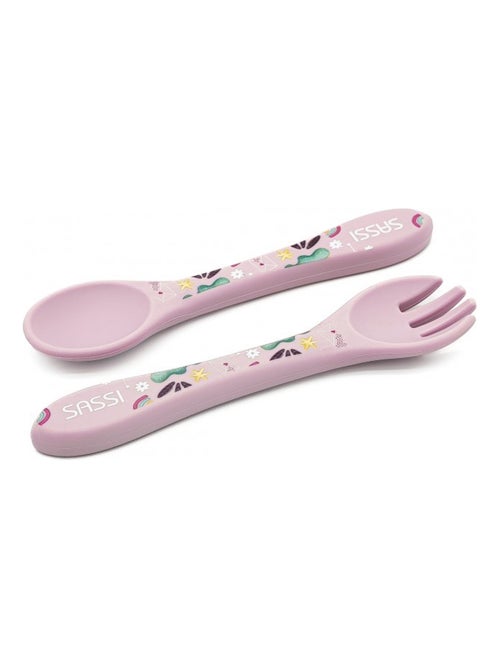 Fourchette et cuillère pour bébé en silicone | sassi junior - Kiabi