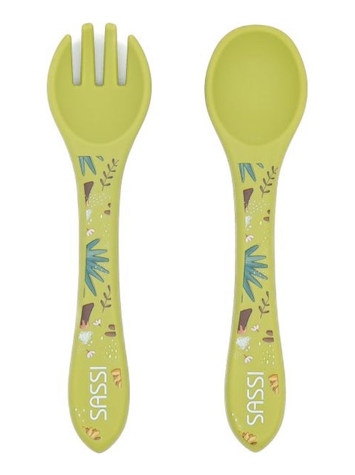 Fourchette et cuillère pour bébé en silicone | sassi junior - Kiabi