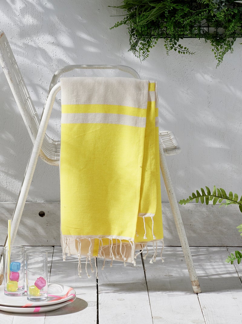Fouta com franjas (100x190 cm) AMARELO - Kiabi