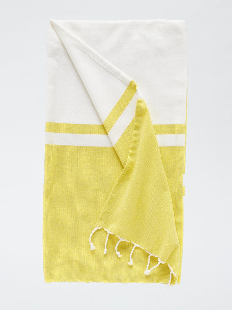 Fouta com franjas (100x190 cm) AMARELO - Kiabi