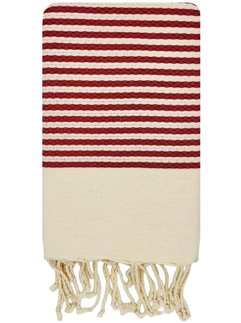 Fouta em algodão reciclado | reva Vermelho - Kiabi
