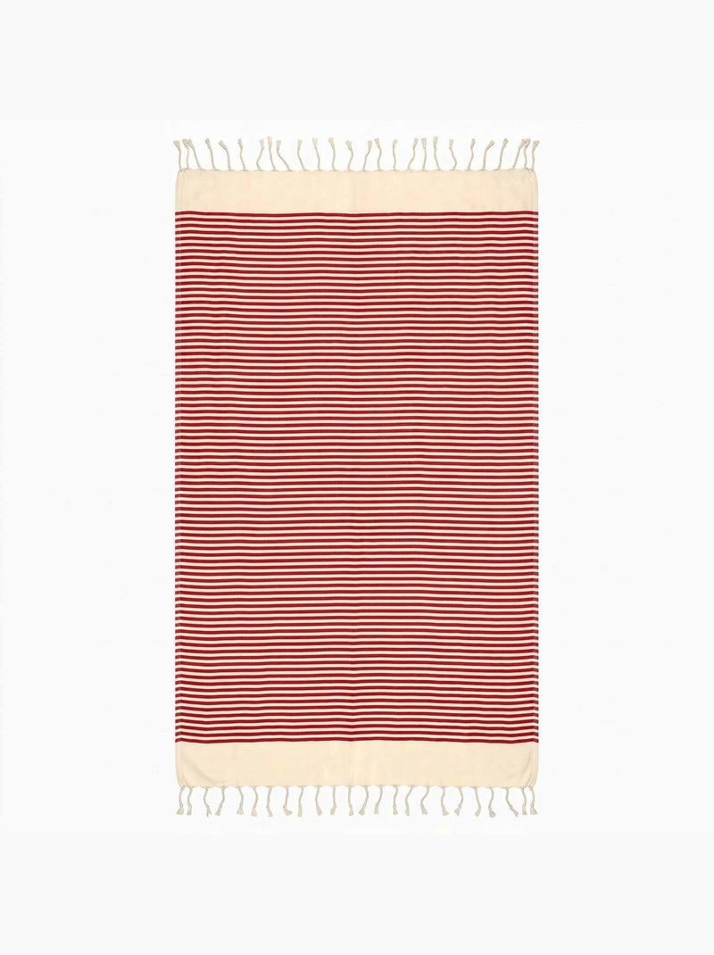 Fouta em algodão reciclado | reva Vermelho - Kiabi