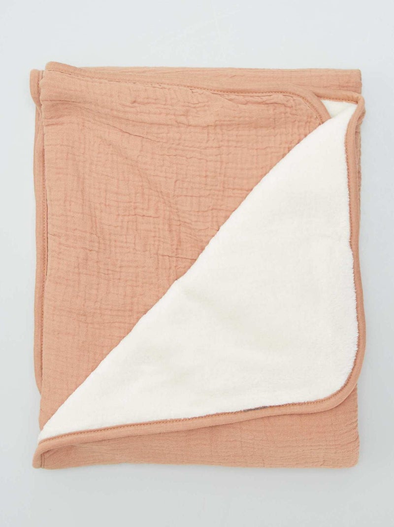 Fralda cobertor em gaze de algodão BEGE - Kiabi