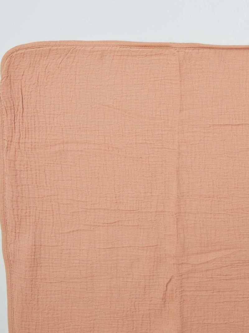 Fralda cobertor em gaze de algodão BEGE - Kiabi