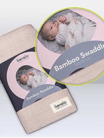 Fralda de bebé de bambu 120 x 120 cm – LIONELO – 100% algodão – Hipoalergénica
