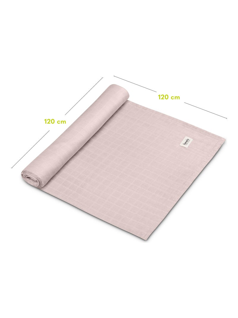 Fralda de bebé de bambu 120 x 120 cm – LIONELO – 100% algodão – Hipoalergénica Bege - Kiabi