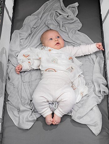 Fralda de bebé de bambu 120 x 120 cm – LIONELO – 100% algodão – Hipoalergénica