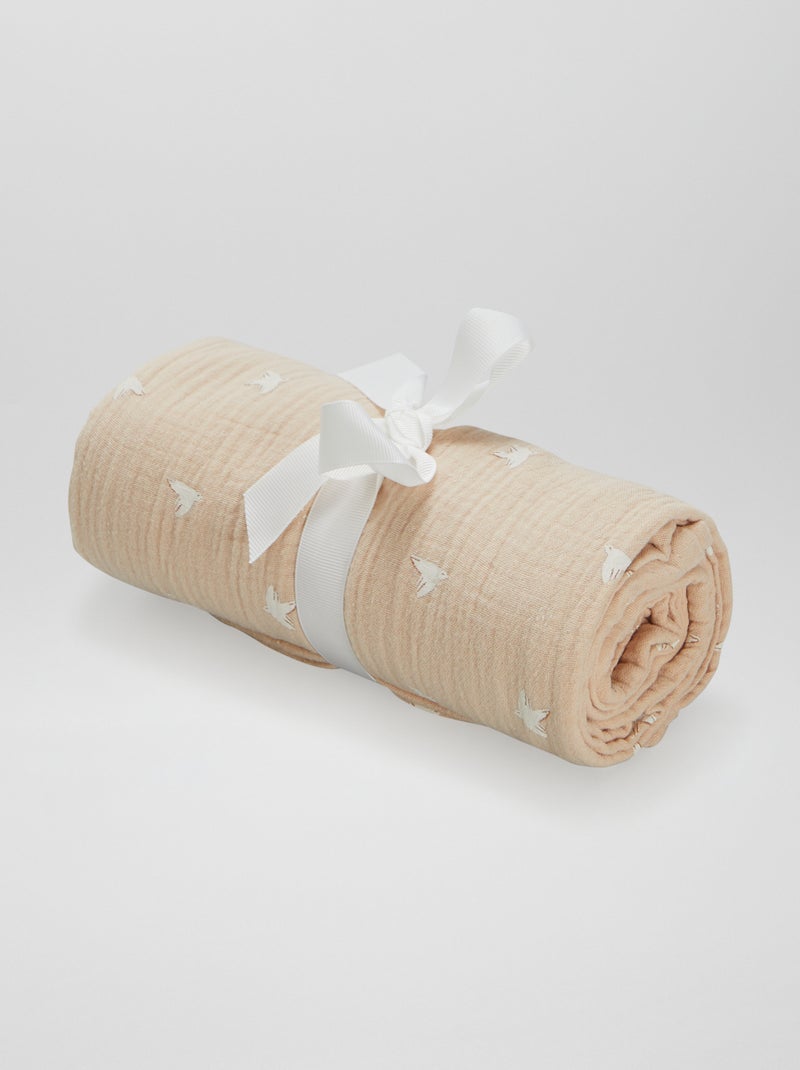 Fralda grande de algodão CASTANHO - Kiabi