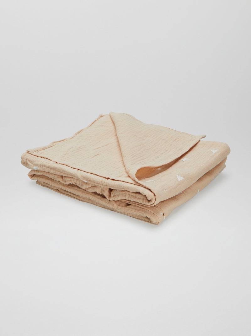 Fralda grande de algodão CASTANHO - Kiabi