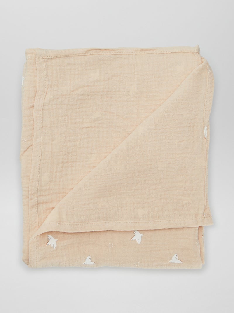 Fralda grande de algodão CASTANHO - Kiabi