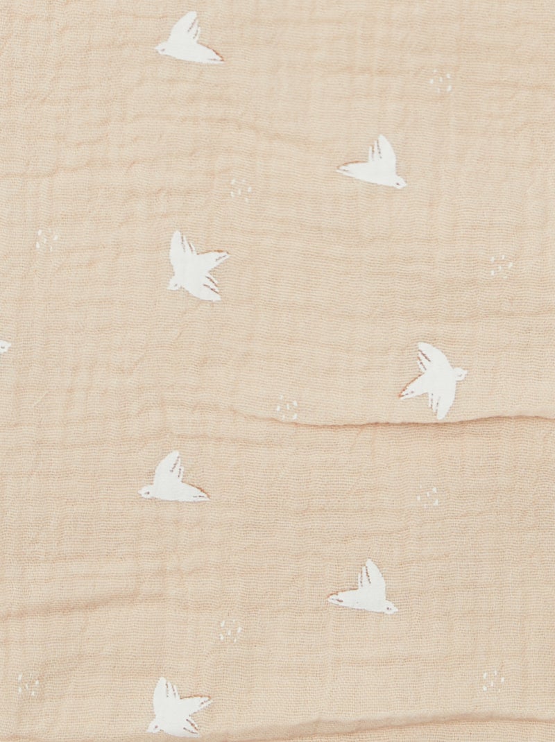 Fralda grande de algodão CASTANHO - Kiabi