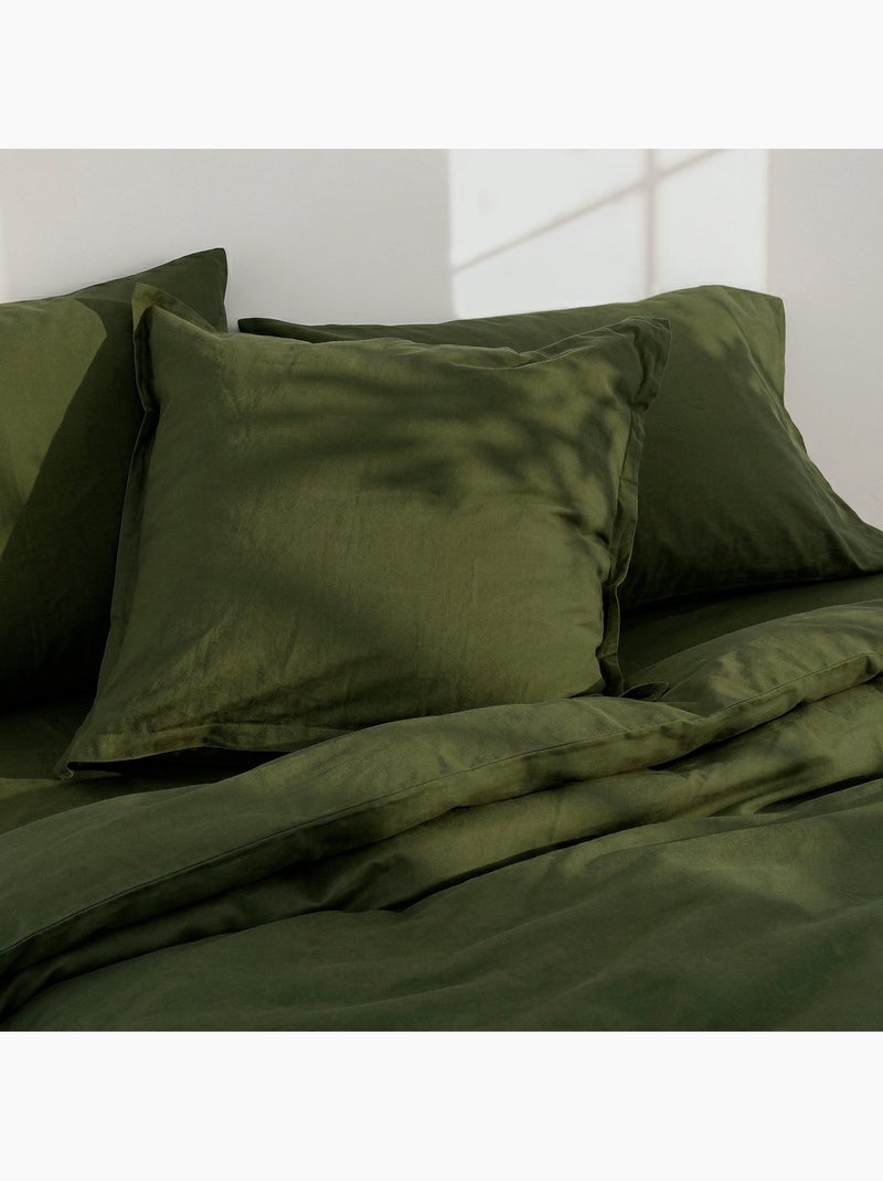 Fronha de almofada Basic "Happyfriday" Verde oliva - Kiabi