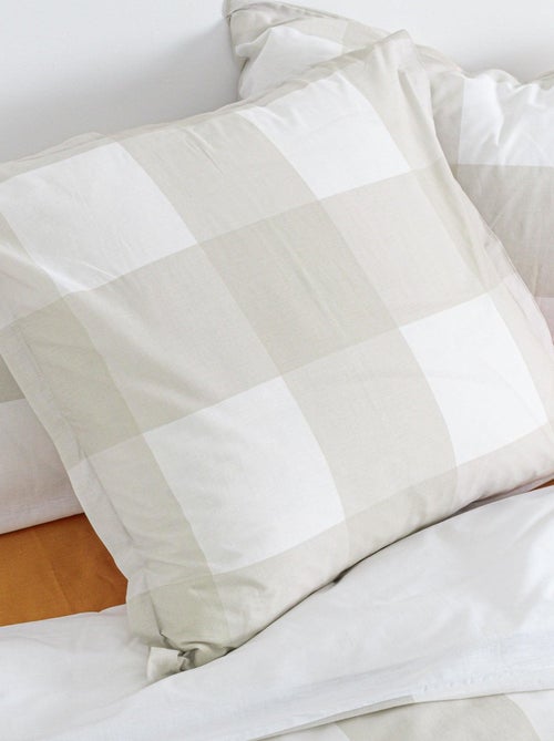 Fronha de almofada Gingham "Happyfriday" - Kiabi