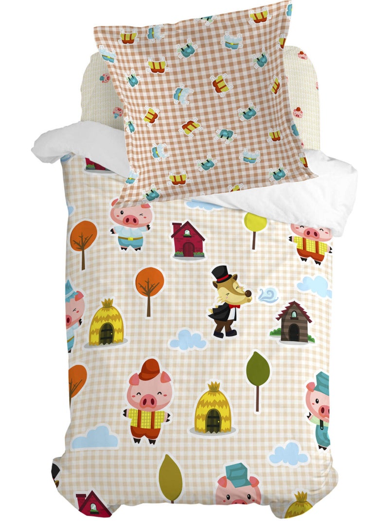 Fronha de almofada Piggys vichy "Happyfriday" Multicolorido - Kiabi