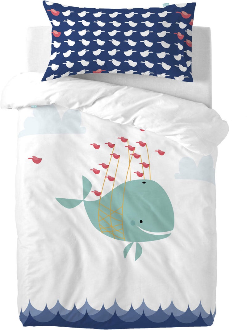 Fronha de almofada Whale "Happyfriday" Multicolorido - Kiabi