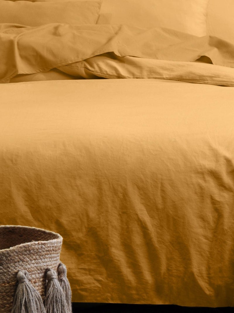 Fronha em algodão orgânico liso Amarelo - Kiabi