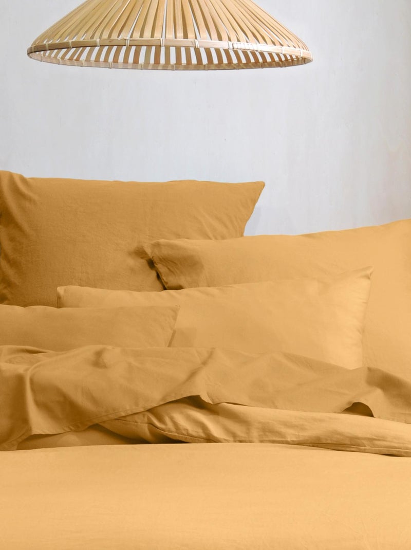 Fronha em algodão orgânico liso Amarelo - Kiabi