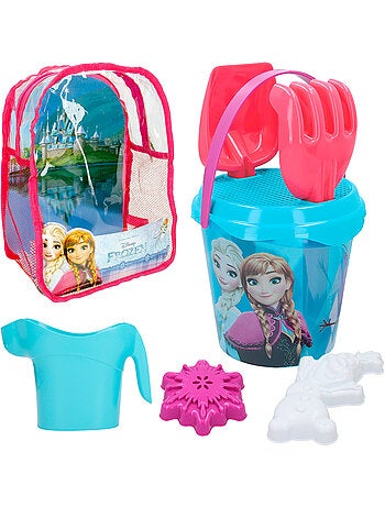 Frozen conjunto de balde de praia com acessórios e saco de transporte