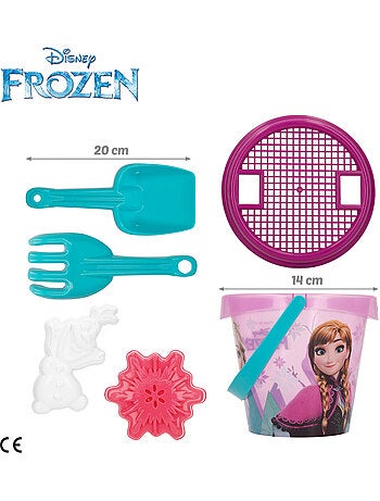 Frozen conjunto de balde de praia com acessórios, mochila e poncho