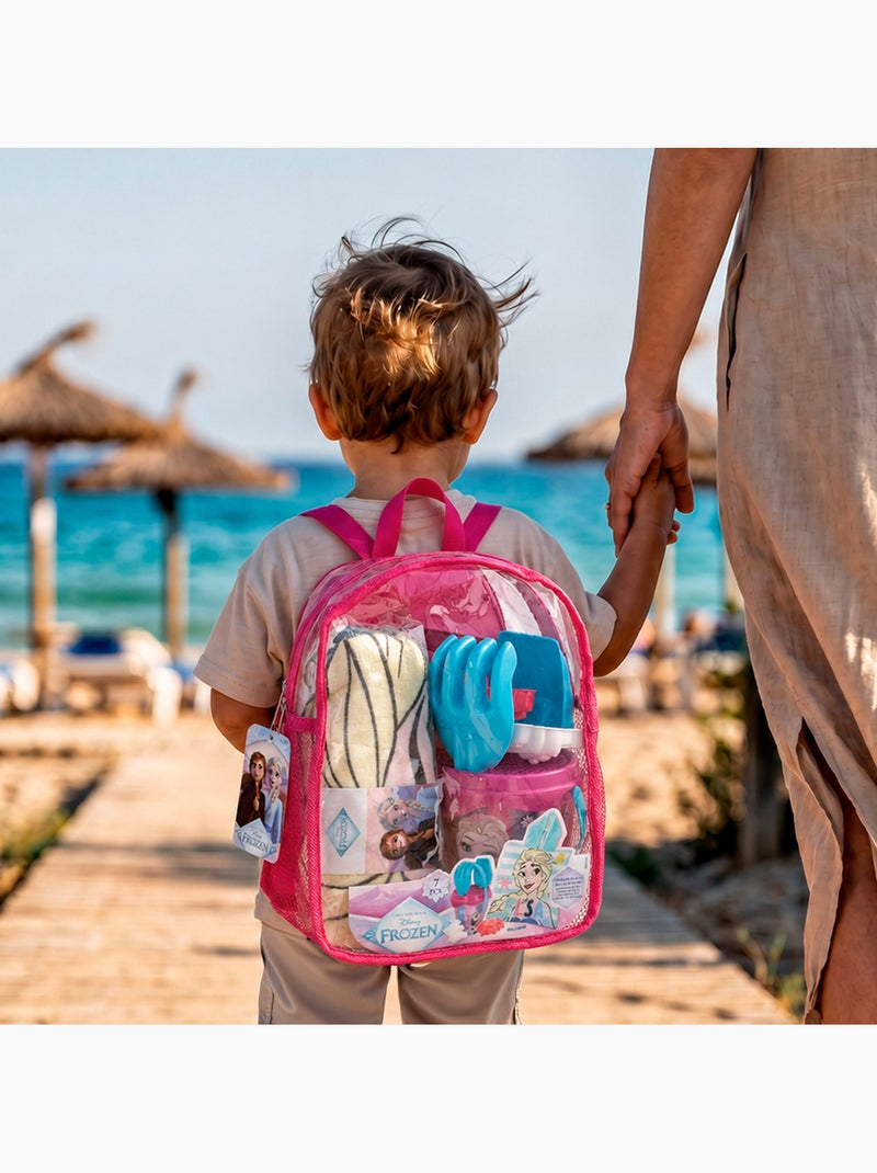 Frozen conjunto de balde de praia com acessórios, mochila e poncho N/D - Kiabi