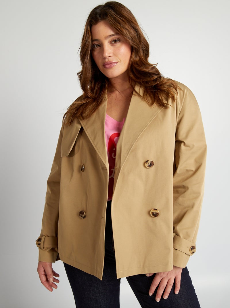 Gabardina curta bege - Kiabi