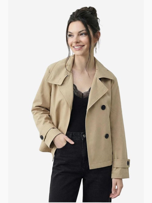 Gabardina curta com gola mandarim lucci - Kiabi Gabardina curta com gola mandarim lucci - Kiabi