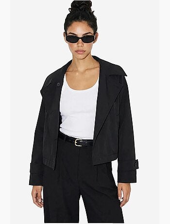 Gabardina curta com gola mandarim lucci