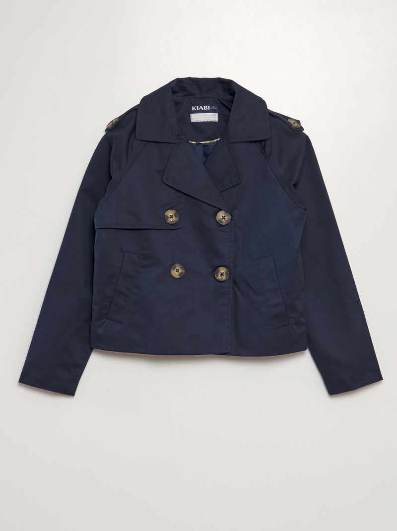 Gabardina curta de sarja AZUL - Kiabi