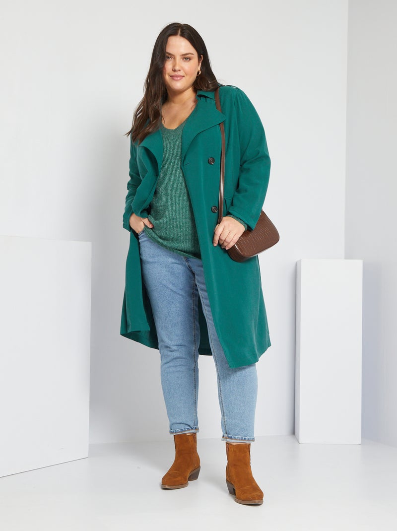 Gabardina em malha fluida VERDE - Kiabi