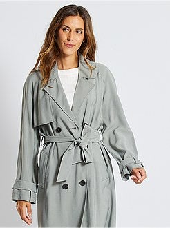 Gabardina fluida e comprida - Kiabi