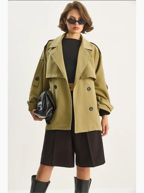 Gabardina midi com botões lucci - Kiabi Gabardina midi com botões lucci - Kiabi