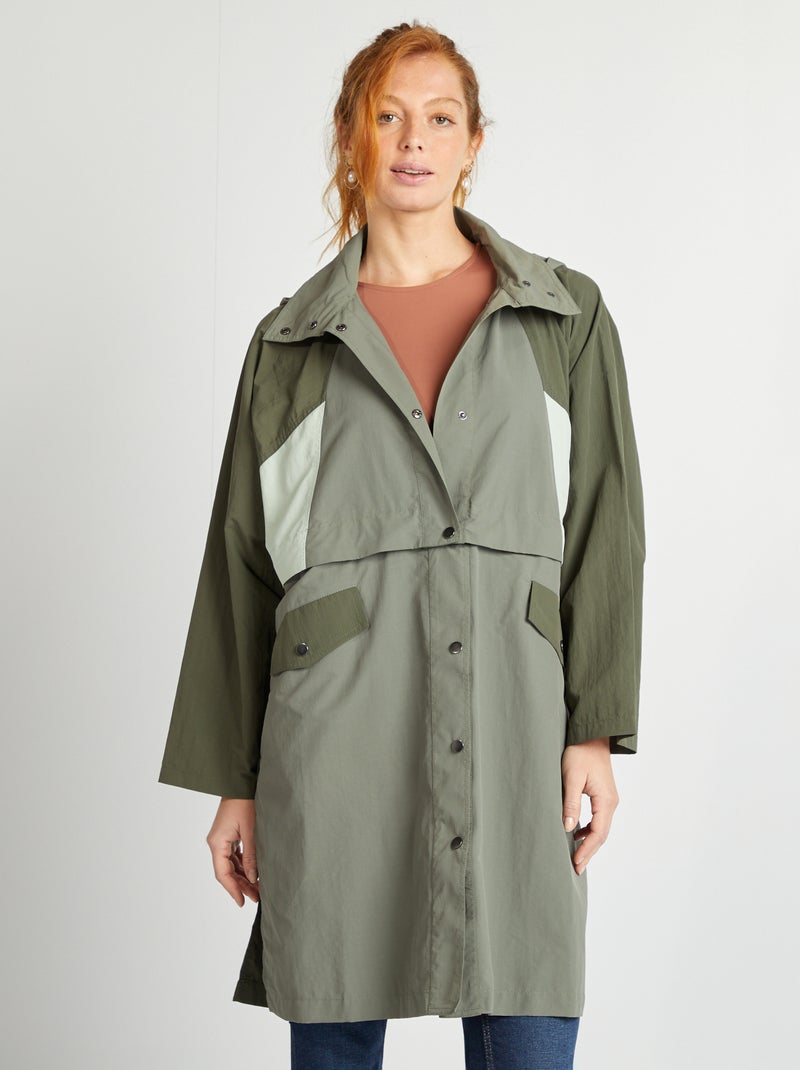 Gabardina oversize 2 em 1 CAQUI - Kiabi