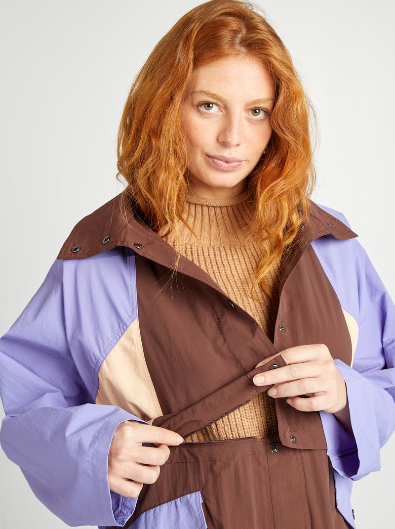 Gabardina oversize 2 em 1 CASTANHO - Kiabi