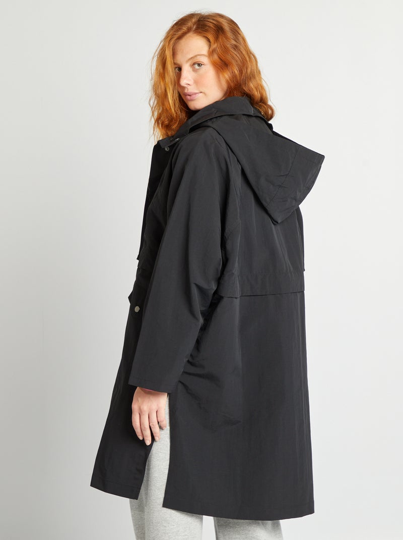 Gabardina oversize 2 em 1 Preto - Kiabi