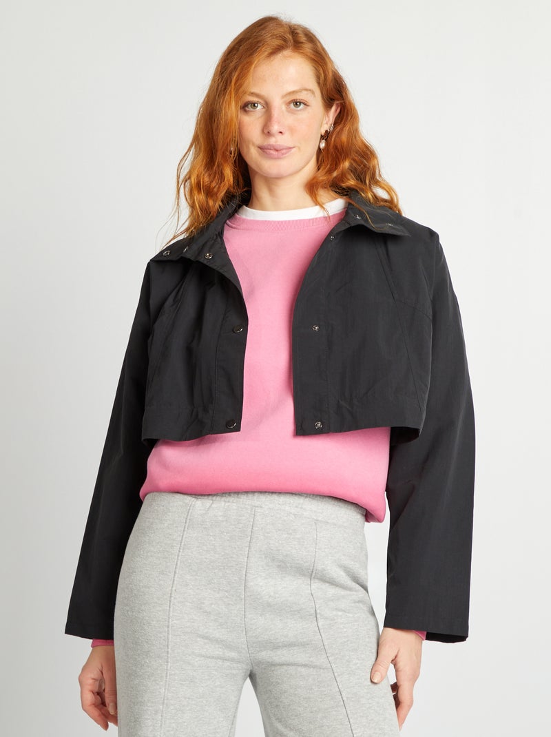 Gabardina oversize 2 em 1 Preto - Kiabi